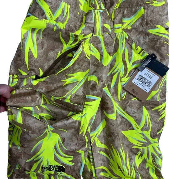 The North Face Freedom Insulated Ski Bib Utility Brown Prairie Print Small NEW - Picture 9 of 16